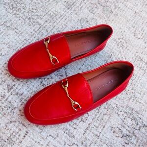 Coach Hailey Red Leather Loafers